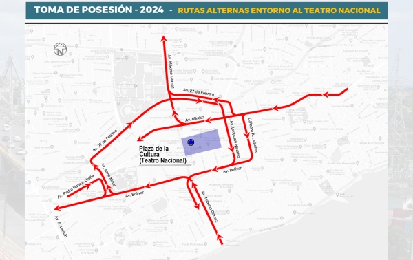 Rutas alternas por actividades toma de posesión 2024