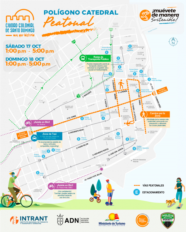 Anuncian peatonalización del polígono catedral de la Zona Colonial este fin de semana