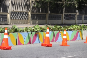 Intrant implementa urbanismo táctico en jardineras de la UASD