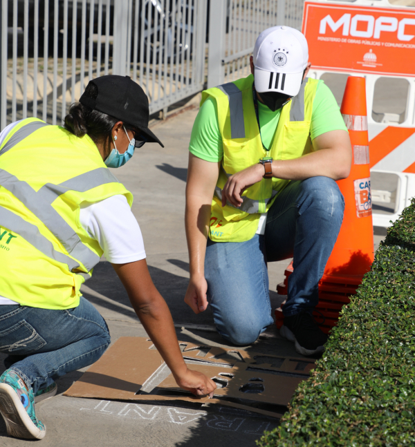 INTRANT implementa urbanismo táctico en paradas de la OMSA