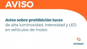 INTRANT prohíbe uso de barras luces LED